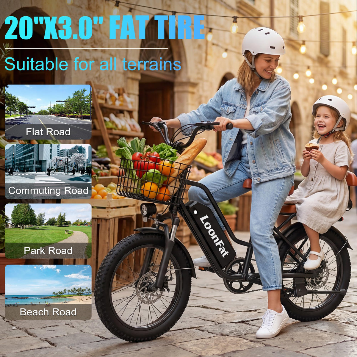 Ebike with Rear Seat & Front Basket D50430